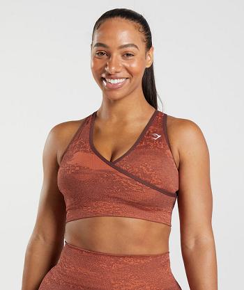 Gymshark Adapt Camo Seamless Sport Bh Dam Röda Rosa Bruna | SE 2976PJJ